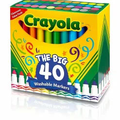 Crayola® The Big 40 Washable Markers, Set Of 40 Markers, Conical Point, Assorted Colors