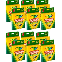 Crayola Triangular Crayons, Large Size, Assorted Colors, 8 Crayons Per Box, Set Of 12 Boxes