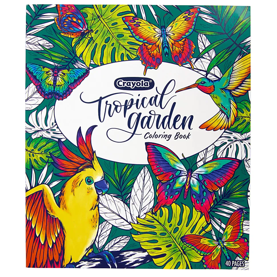 Crayola Tropical Garden Coloring Book, Adult Coloring Gift, 40 Pages