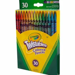Crayola® Twistables® Color Pencils, Assorted Colors, Cylindrical Pouch, Set Of 30