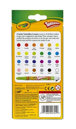 Crayola® Twistables® Crayons With Plastic Container, Mini Size, Assorted Colors, Pack Of 24 Crayons
