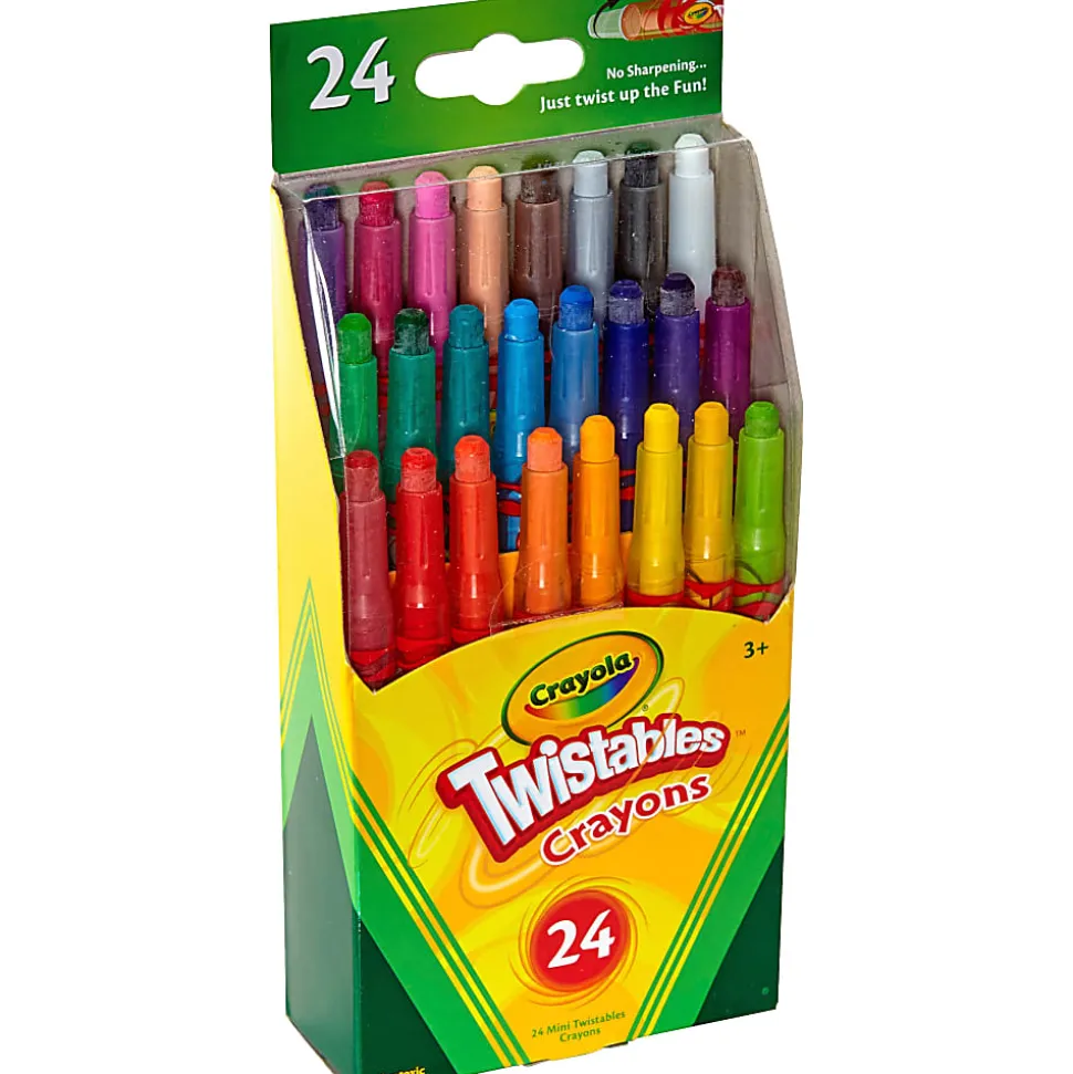 Crayola® Twistables® Crayons With Plastic Container, Mini Size, Assorted Colors, Pack Of 24 Crayons