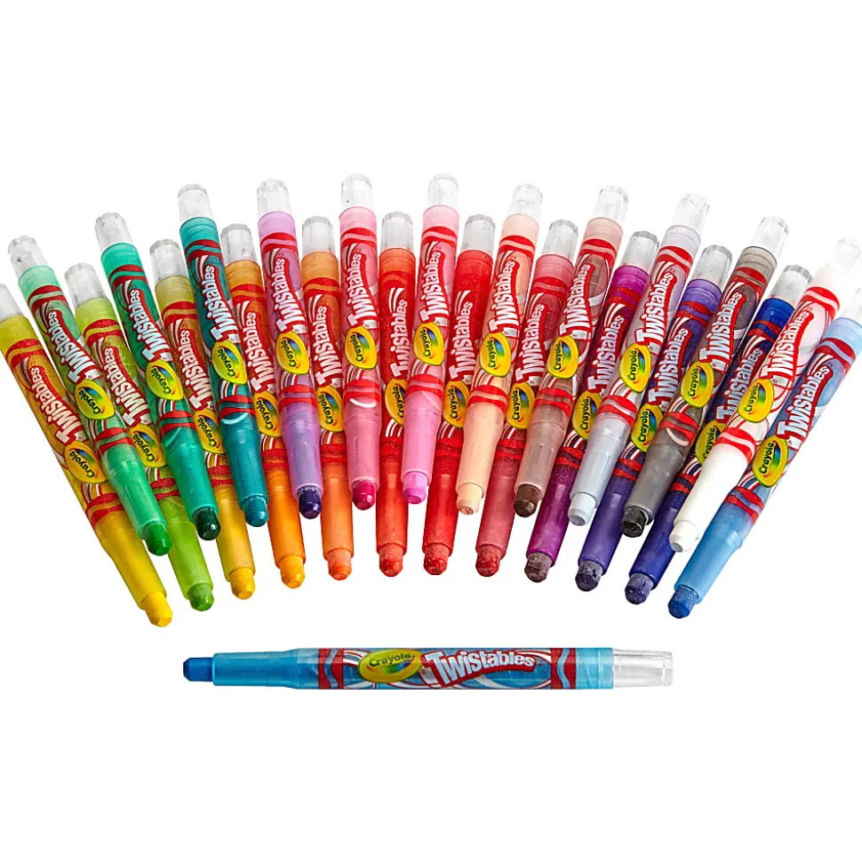 Crayola® Twistables® Crayons With Plastic Container, Mini Size, Assorted Colors, Pack Of 24 Crayons