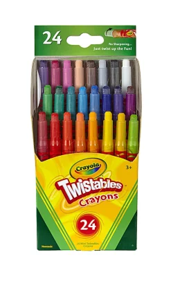 Crayola® Twistables® Crayons With Plastic Container, Mini Size, Assorted Colors, Pack Of 24 Crayons