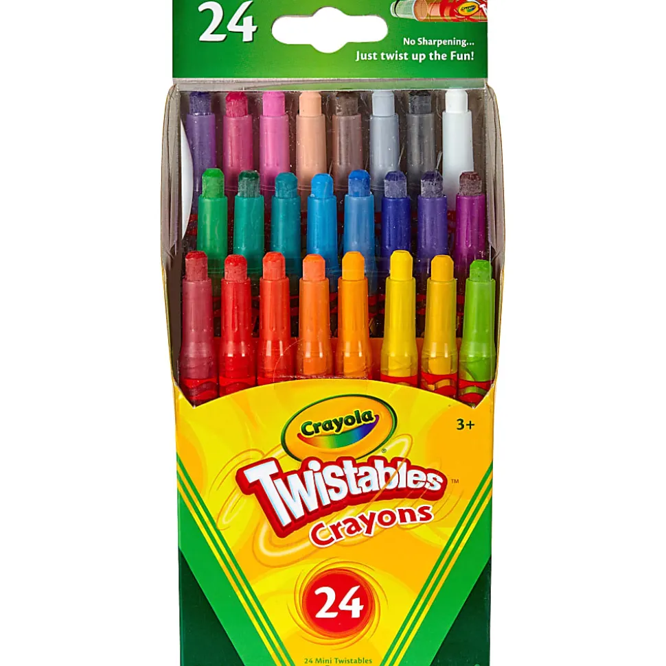 Crayola® Twistables® Crayons With Plastic Container, Mini Size, Assorted Colors, Pack Of 24 Crayons