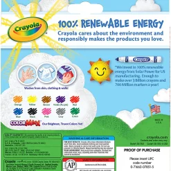 Crayola Ultra-Clean Markers, Pack Of 6 Boxes, Broad Line, Classic Colors, 10 Markers Per Box
