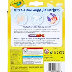 Crayola® Ultra-Clean Washable Color Markers, Broad Tip, Assorted Classic Colors, Box Of 8