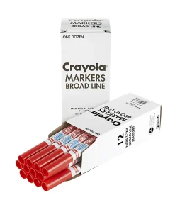 Crayola® Washable Broad Line Markers, Red, Pack Of 12 Markers