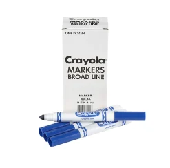 Crayola® Washable Broad Line Markers, Blue, Pack Of 12 Markers