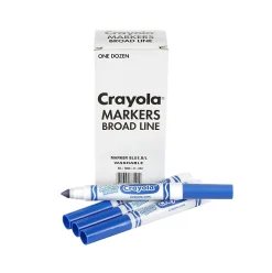Crayola® Washable Broad Line Markers, Blue, Pack Of 12 Markers
