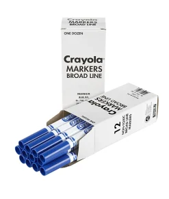 Crayola® Washable Broad Line Markers, Blue, Pack Of 12 Markers