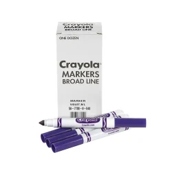 Crayola® Washable Broad Line Markers, Violet, Pack Of 12 Markers