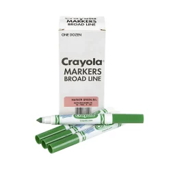 Crayola® Washable Broad Line Markers, Green, Pack Of 12 Markers