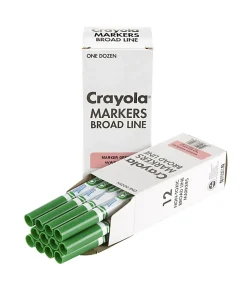 Crayola® Washable Broad Line Markers, Green, Pack Of 12 Markers