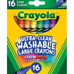 Crayola® Washable Crayons, Large, Assorted Colors, Box Of 8 Crayons
