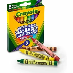 Crayola® Washable Crayons, Large, Assorted Colors, Box Of 8 Crayons