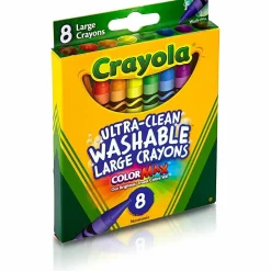 Crayola® Washable Crayons, Large, Assorted Colors, Box Of 8 Crayons