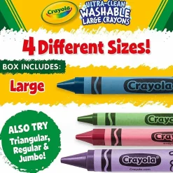 Crayola® Washable Crayons, Large, Assorted Colors, Box Of 8 Crayons