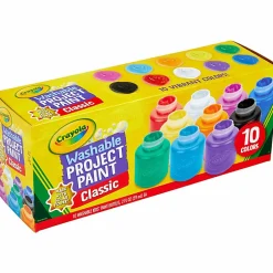Crayola® Washable Kids' Paint Set, 2 Fl Oz, Assorted Colors, Set Of 10 Paint Bottles