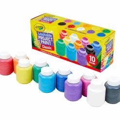 Crayola® Washable Kids' Paint Set, 2 Fl Oz, Assorted Colors, Set Of 10 Paint Bottles