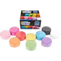 Crayola Washable Outdoor Super Chalk Tray, Assorted Colors, Pack Of 10 Chalk Pucks