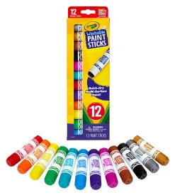 Crayola® Washable Paint Sticks, Assorted Colors, Pack Of 12 Sticks