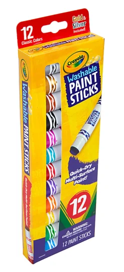 Crayola® Washable Paint Sticks, Assorted Colors, Pack Of 12 Sticks