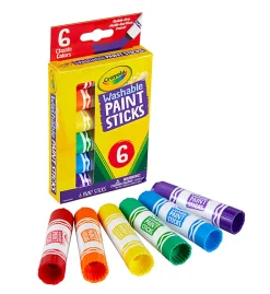 Crayola® Washable Paint Sticks, Assorted Colors, Pack Of 6 Sticks