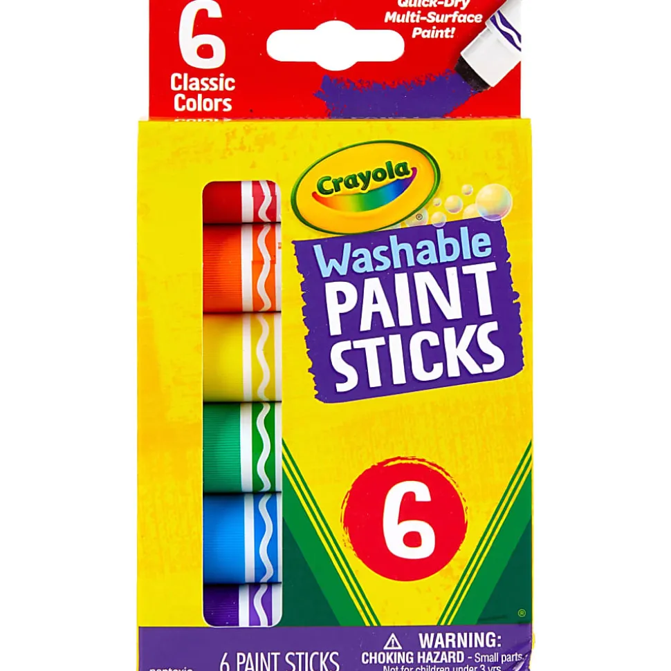 Crayola® Washable Paint Sticks, Assorted Colors, Pack Of 6 Sticks