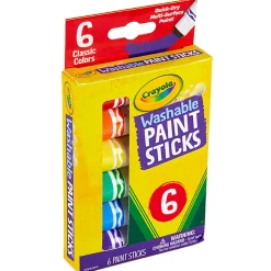 Crayola® Washable Paint Sticks, Assorted Colors, Pack Of 6 Sticks