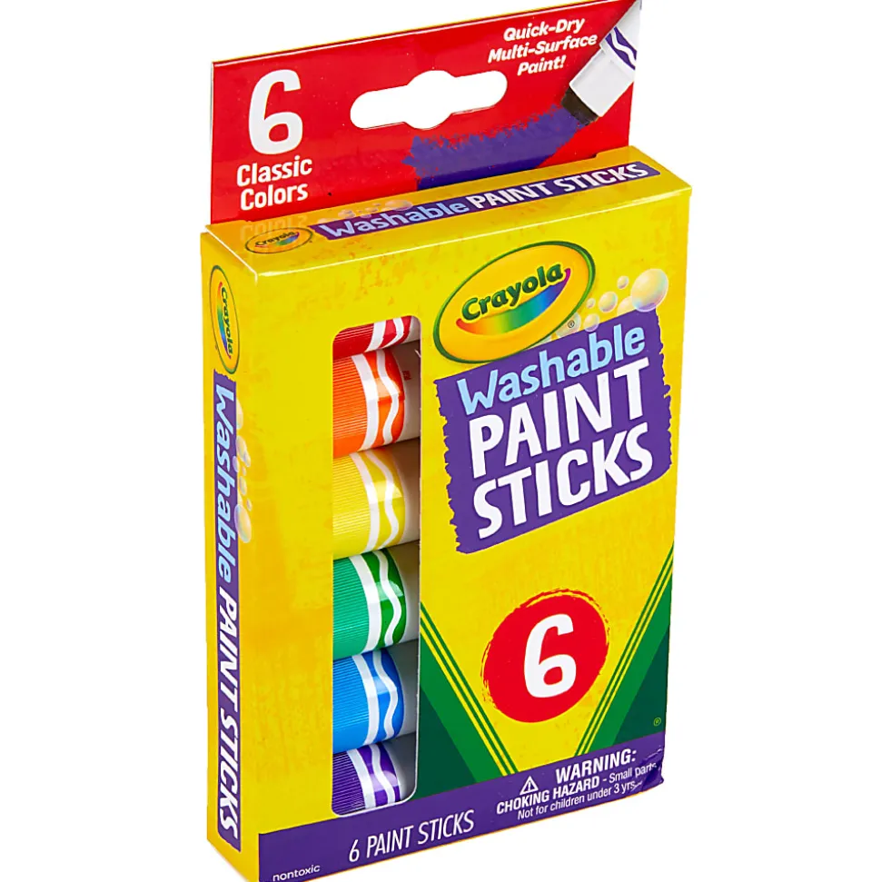 Crayola® Washable Paint Sticks, Assorted Colors, Pack Of 6 Sticks