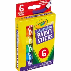 Crayola® Washable Paint Sticks, Assorted Colors, Pack Of 6 Sticks
