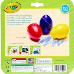 Crayola® Washable Palm Grasp Crayons, Assorted Colors, Pack Of 3 Crayons