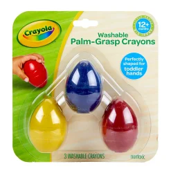 Crayola® Washable Palm Grasp Crayons, Assorted Colors, Pack Of 3 Crayons
