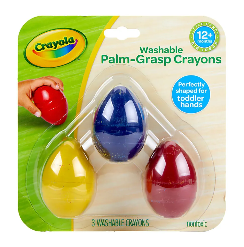Crayola® Washable Palm Grasp Crayons, Assorted Colors, Pack Of 3 Crayons