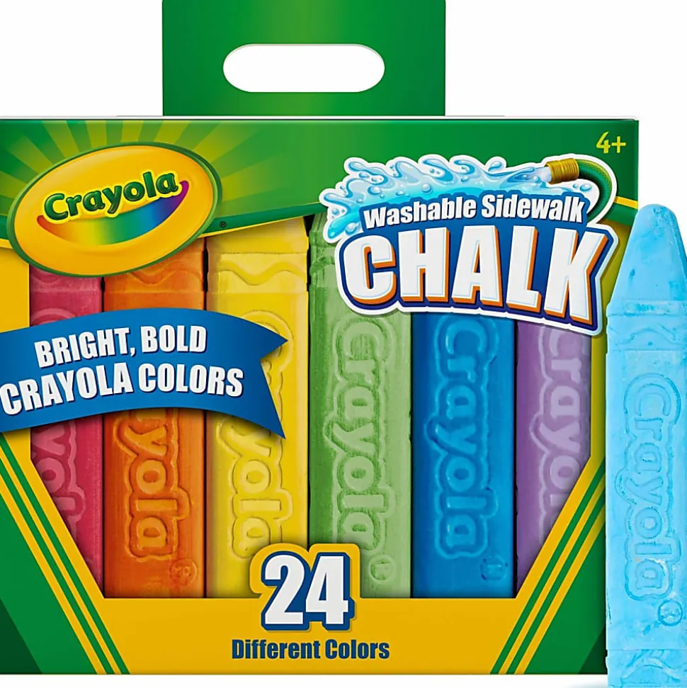 Crayola® Washable Sidewalk Chalk, 4", Assorted Colors, Box Of 24 Pieces
