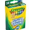 Crayola® Washable Ultra Clean Crayons, 6-1/4", Assorted Colors, Pack Of 24 Crayons