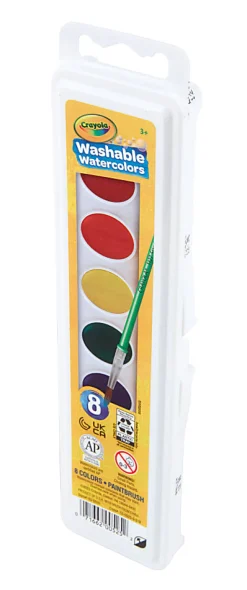 Crayola® Washable Watercolor Set With Brush, Assorted Colors