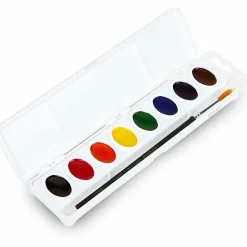 Crayola® Watercolor Set With Brush, Oval Pan, Set Of 8 Colors