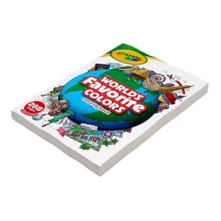 Crayola World's Favorite Colors Coloring Book, 288 Coloring Book Pages for Kids & Adults, Easy & Simple Designs, 1 Sticker Sheet