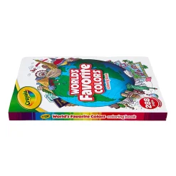 Crayola World's Favorite Colors Coloring Book, 288 Coloring Book Pages for Kids & Adults, Easy & Simple Designs, 1 Sticker Sheet