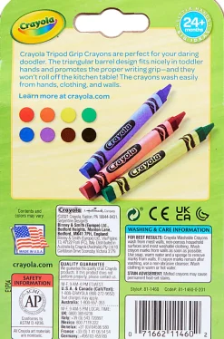 Crayola® Young Kids Washable Tripod Crayons, Assorted Colors, Pack Of 8 Crayons