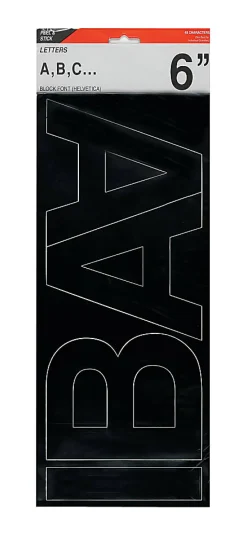 Creative Start® Self-Adhesive Letters, 6", Helvetica, Black, Pack of 43