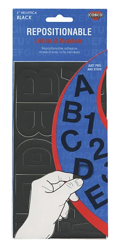 Creative Start® Self-Adhesive Letters And Numbers and Symbols, 2", Helvetica, Glitter Green, Blue and Red, Pack Of 300
