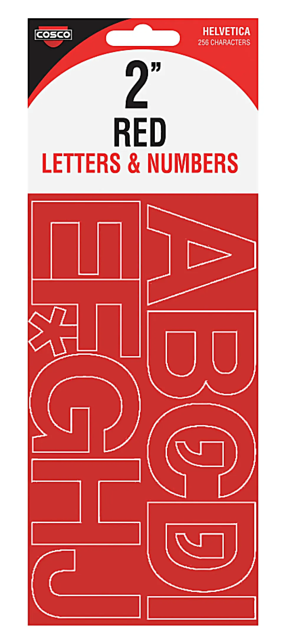Creative Start® Self-Adhesive Letters, Numbers and Symbols, 2", Helvetica, Red, Pack of 133