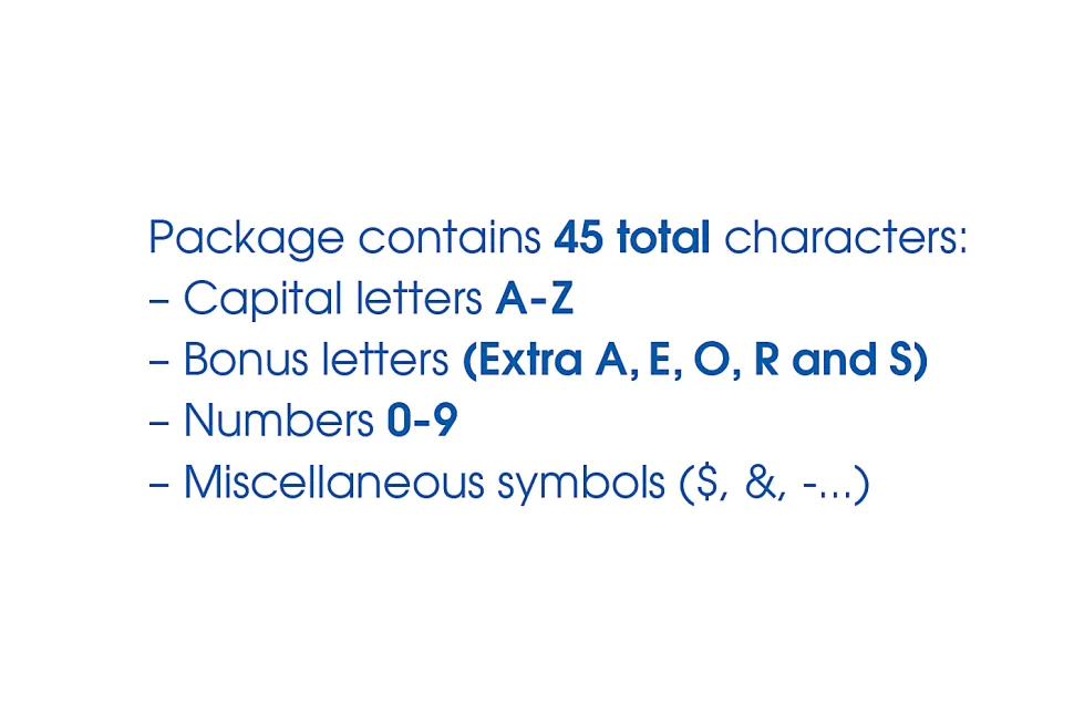 Creative Start® Stencil Kit, Reusable Paper, Letters, Numbers and Symbols, Gothic, 5", 45 Characters