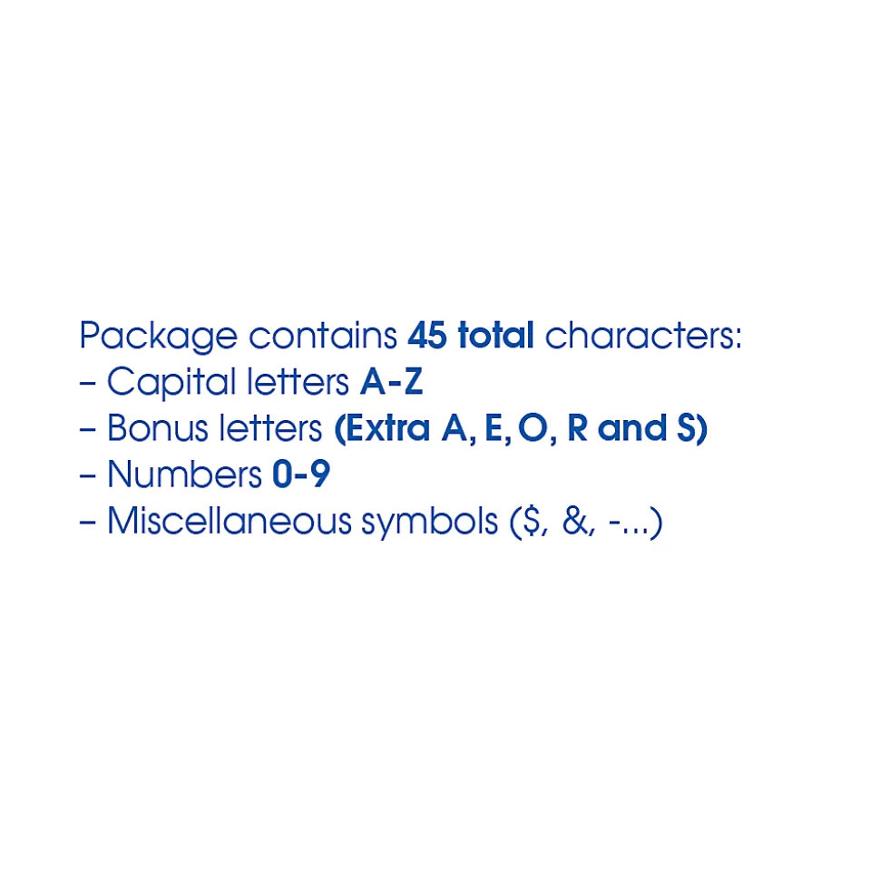 Creative Start® Stencil Kit, Reusable Paper, Letters, Numbers and Symbols, Gothic, 2", 45 Characters