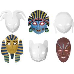 Creativity Street Paper Die-Cut Masks, Assorted Sizes, Multi-Cultural Assortment, 24 Masks Per Pack, Bundle Of 3 Packs