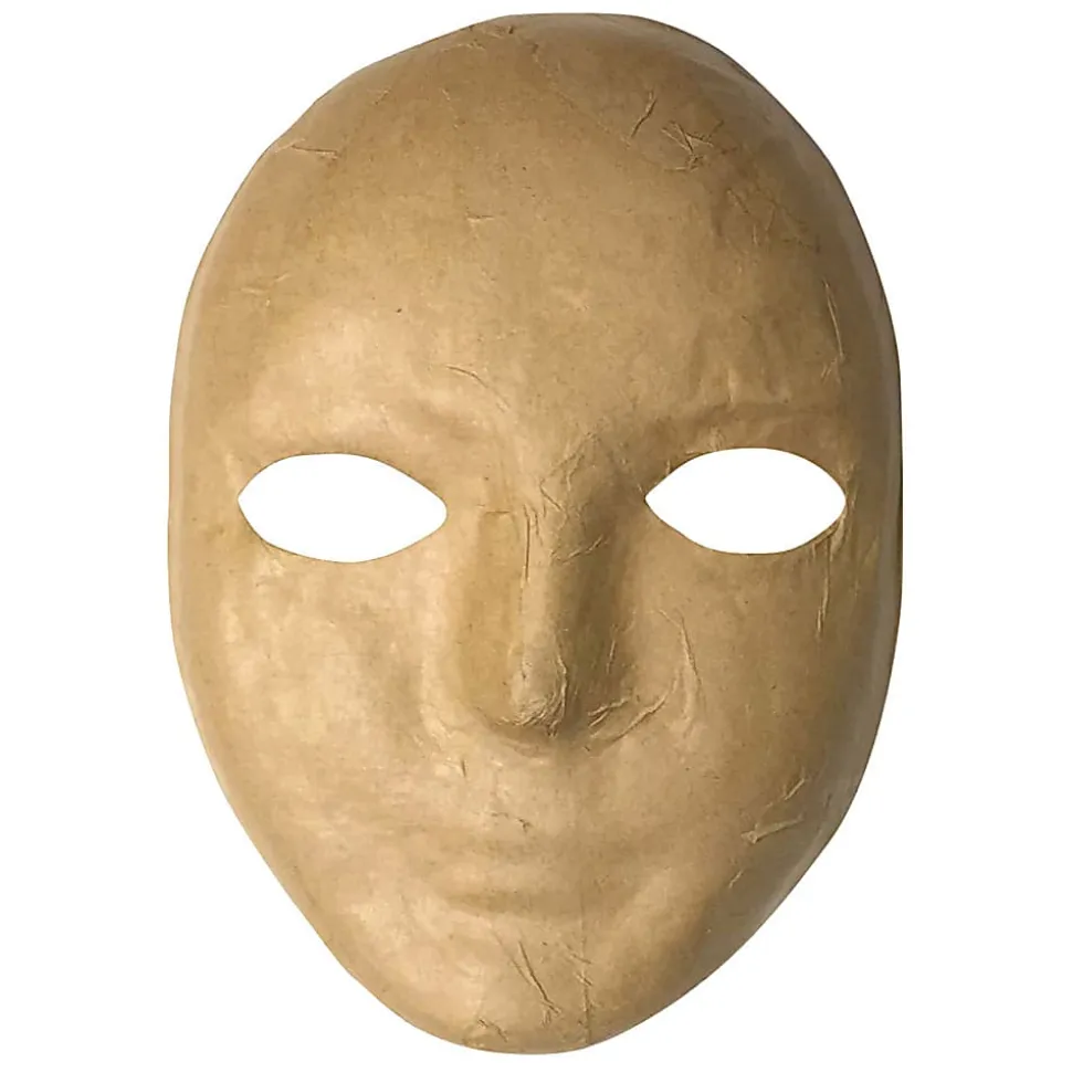 Creativity Street Papier Mache Masks, 8" x 5-1/4", Tan, Pack Of 12 Masks