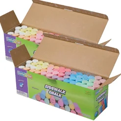 Creativity Street Sidewalk Chalk, 4", Assorted Colors, 52 Pieces Per Box, Pack Of 2 Boxes